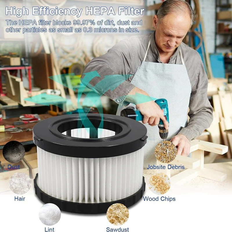 Сменный HEPA-фильтр DC5151H для пылесоса Dewalt DC515 DCV517 DCV517B 6 упаковок