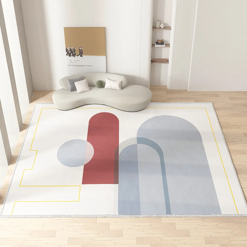 

Japanese-Style Printed Carpet Minimalist Nordic Light Luxury Sofa Coffee Table Living Room Carpet Senior Bedroom Large Floor Mat