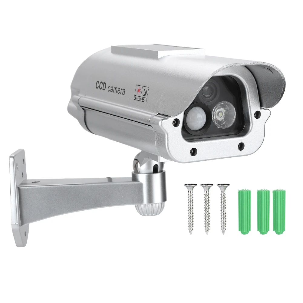 

Solar Powered CCTV Security Dummy Camera with Human Sensor Flash Lights Mornitoring Camera solar solar