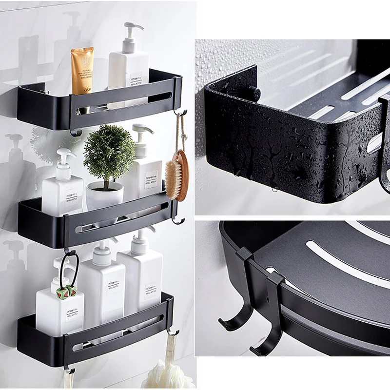 Матовые черные комплекты оборудования для ванны складная вешалка полотенец с
