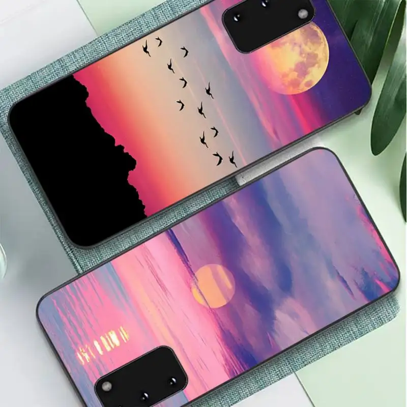 

FHNBLJ Beach Sunset Phone Case for Samsung A51 A30s A52 A71 A12 for Huawei Honor 10i for OPPO vivo Y11 cover