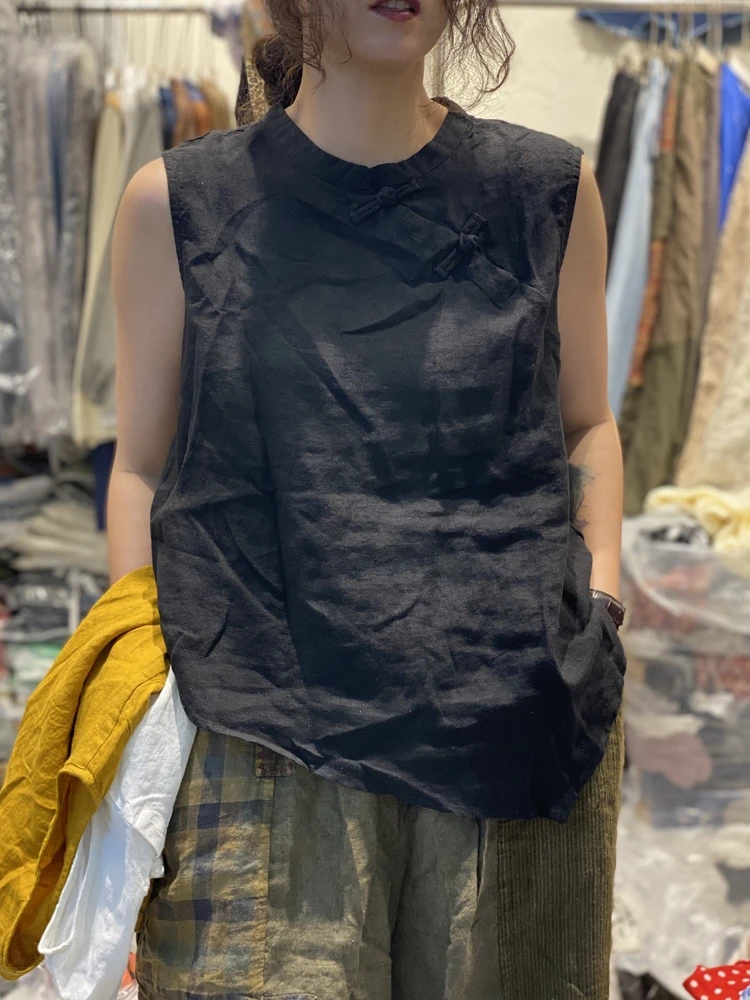 

3XL Plus Size Female Tops Ladies Tank Tops 2021 Summer Fashion Casual Cotton Linen Clothing sleeveless Shirt Top Blouse