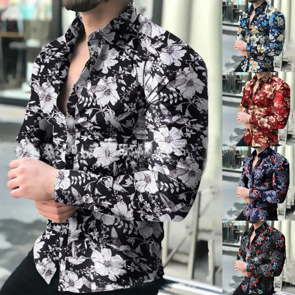 

Fashion Men Top Colorfast Sweat Absorption All Match Tear Resistant Men Loose Shirt
