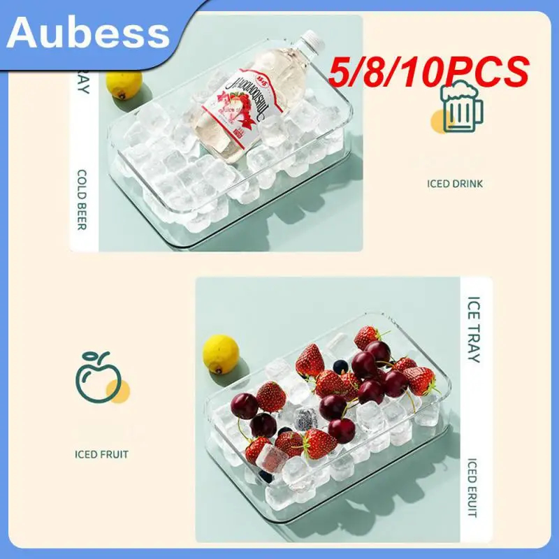 

5/8/10PCS Ice Maker Household Food Grade Silicone Ice Grid Quick Freezing Reusable Ice Box Kitchen Gadge Trays