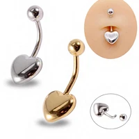 1pcslot surgical steel silver or gold belly button piercing heart belly piercing navel ring cute belly bar bulk