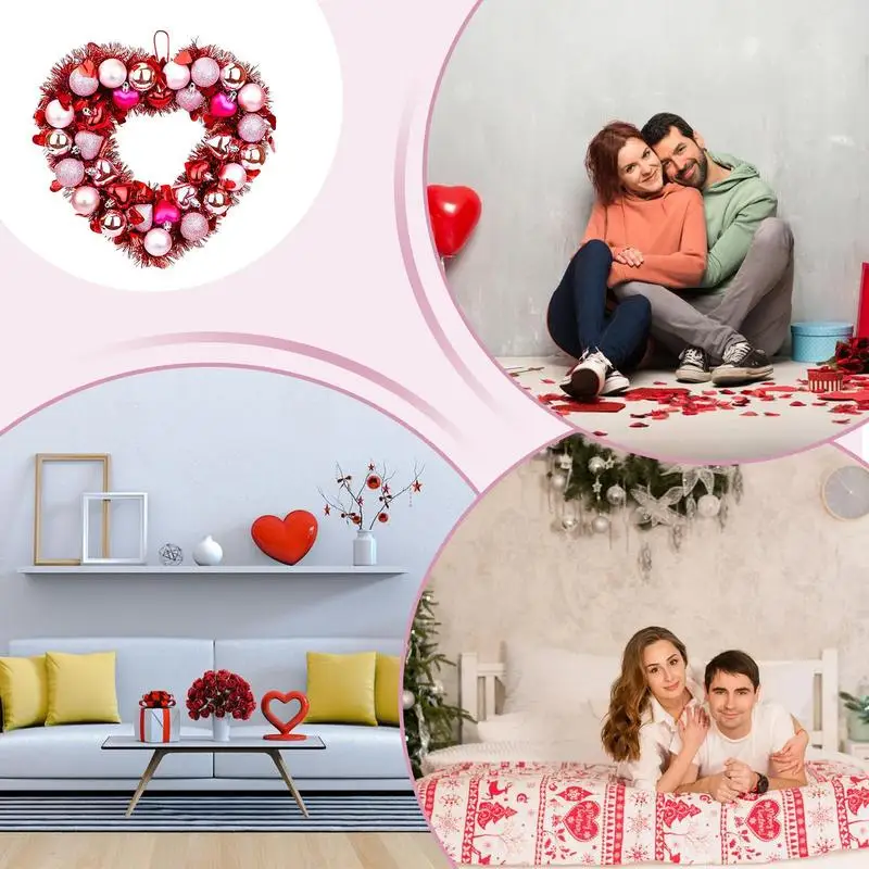 День святого Валентина дверной венок для окна со светодиодной подсветкой