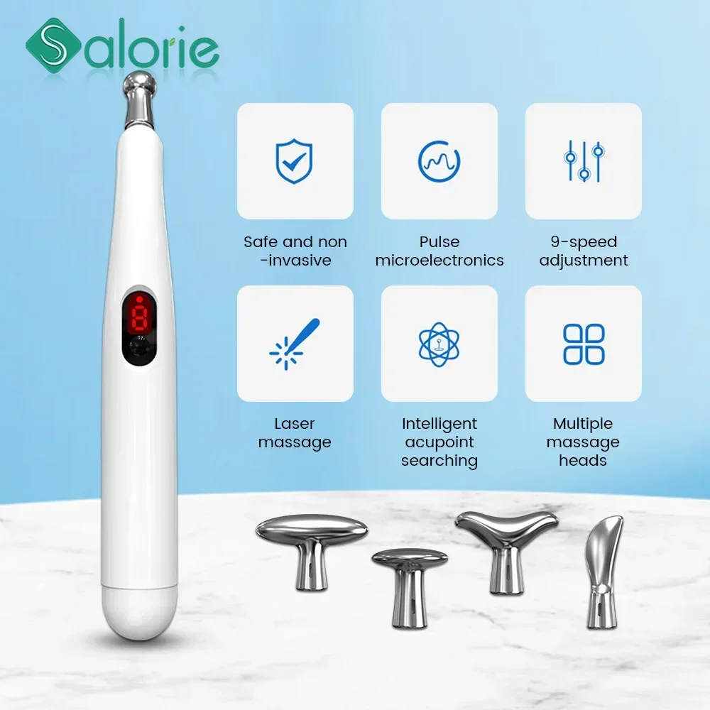 

5 IN 1 Electronic Acupuncture Point Pen EMS Meridian Energy Massage Pen Microcurrent Pulse Massager Muscle Massager Stick