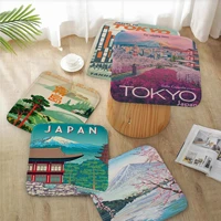 visit japan tokyo travel art dining chair cushion circular decoration seat for office desk cushion pads