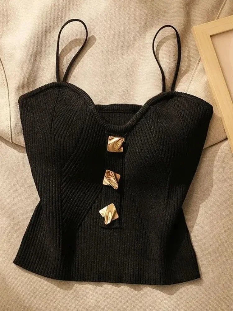 Женские трикотажные подтяжки во французском стиле новинка весны-лета 2024 женские