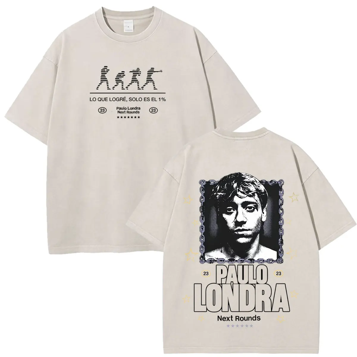 Фото Футболки с принтом Rapper Paulo Londra Tour 2026, винтажные, с эффектом потертости, для мужчин и женщин, модные, хлопковые, свободные, повседневные, оверсайз №4