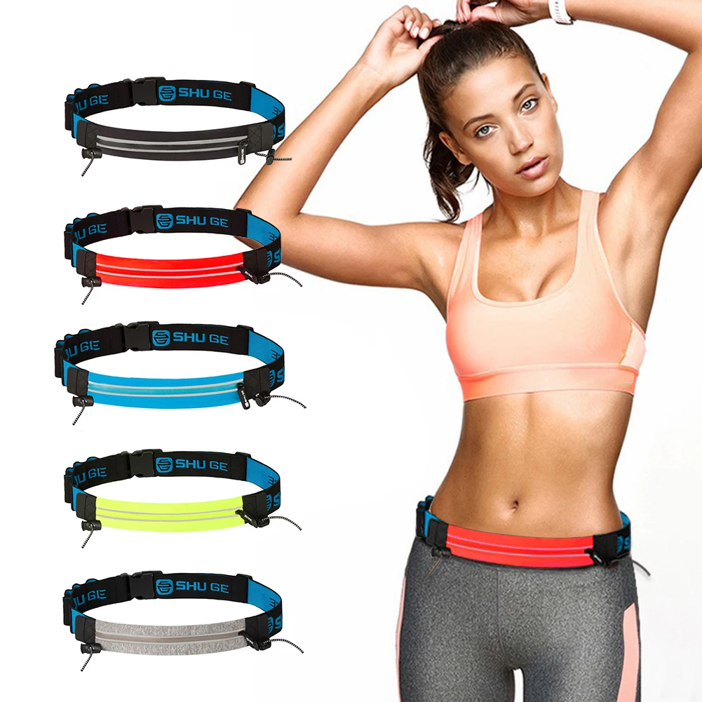 

Waterproof Gym Sports Bag Quick Drying Nylon Sports Belt Pouch Elastic Reflective Invisible Waist Fanny Pack for Jogging Running