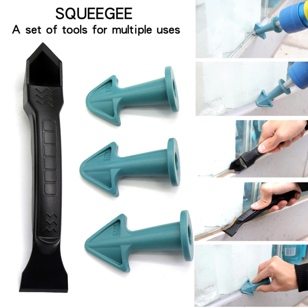 

5 in1 Caulking Nozzle Applicator Remover Sealant Smooth Scraper Caulk Finisher Grout Kit Tool Floor Mould Removal Hand Tools Set