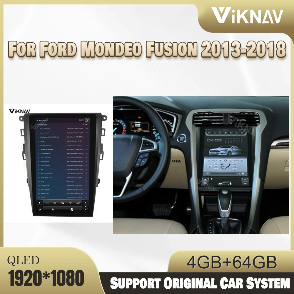 

Автомагнитола для Ford Mondeo Fusion 13,6-2013, 2018 дюйма, 64 ГБ