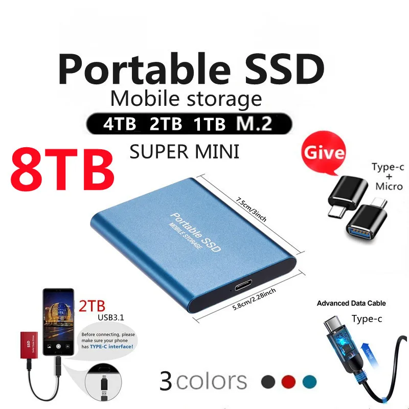 Внешний твердотельный накопитель 8 ТБ 6 4 M.2 SSD 500 Гб USB 3 1 |