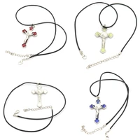 enamel christian jesus cross religious charm alloy crucifix pendant for diy necklace bracelet jewelry making accessories