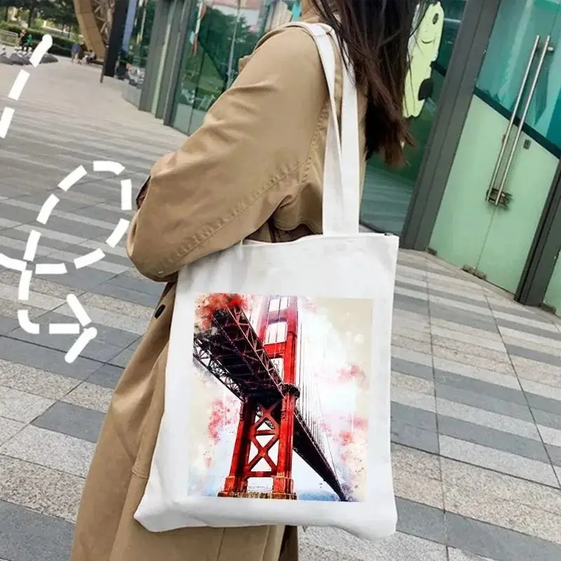 Женская Повседневная Большая Сумка С Графическим Принтом New York Paris London -