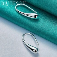 blueench 925 sterling silver water drop earrings ear clips for ladies party dinner fashion charm jewelry