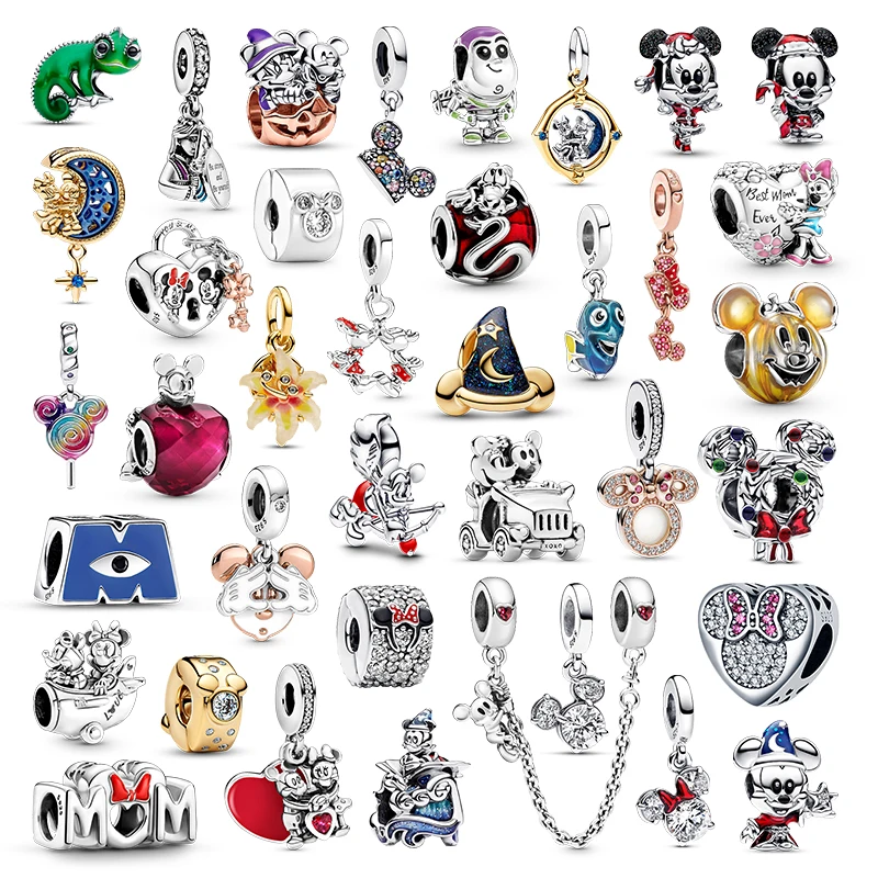 Danturn-Charms aus 925er-Sterlingsilber, Disney Tangled Mickey, Minnie, Mulan, passend für Armbänder, Halsketten, Anhänger für Damen, Schmuckherstellung