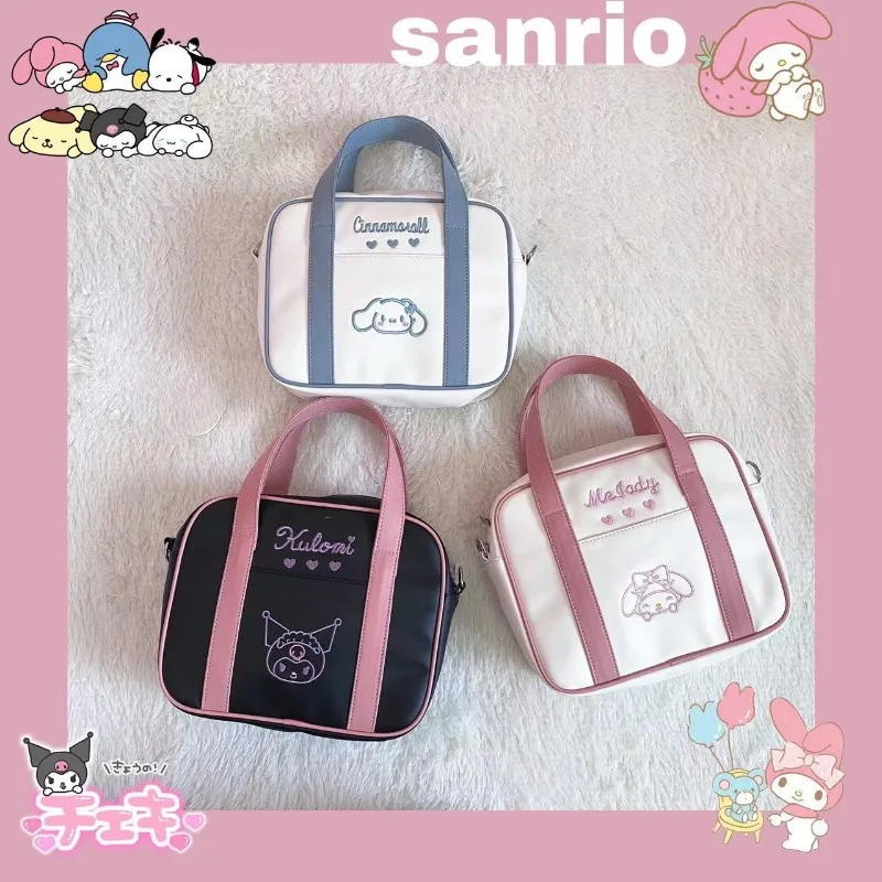 

Kawaii Sanrio Anime Cinnamoroll Kuromi JK Handheld Crossbody Bag Cute Cartoon My Melody Girly Heart Student Uniform Bags Gifts