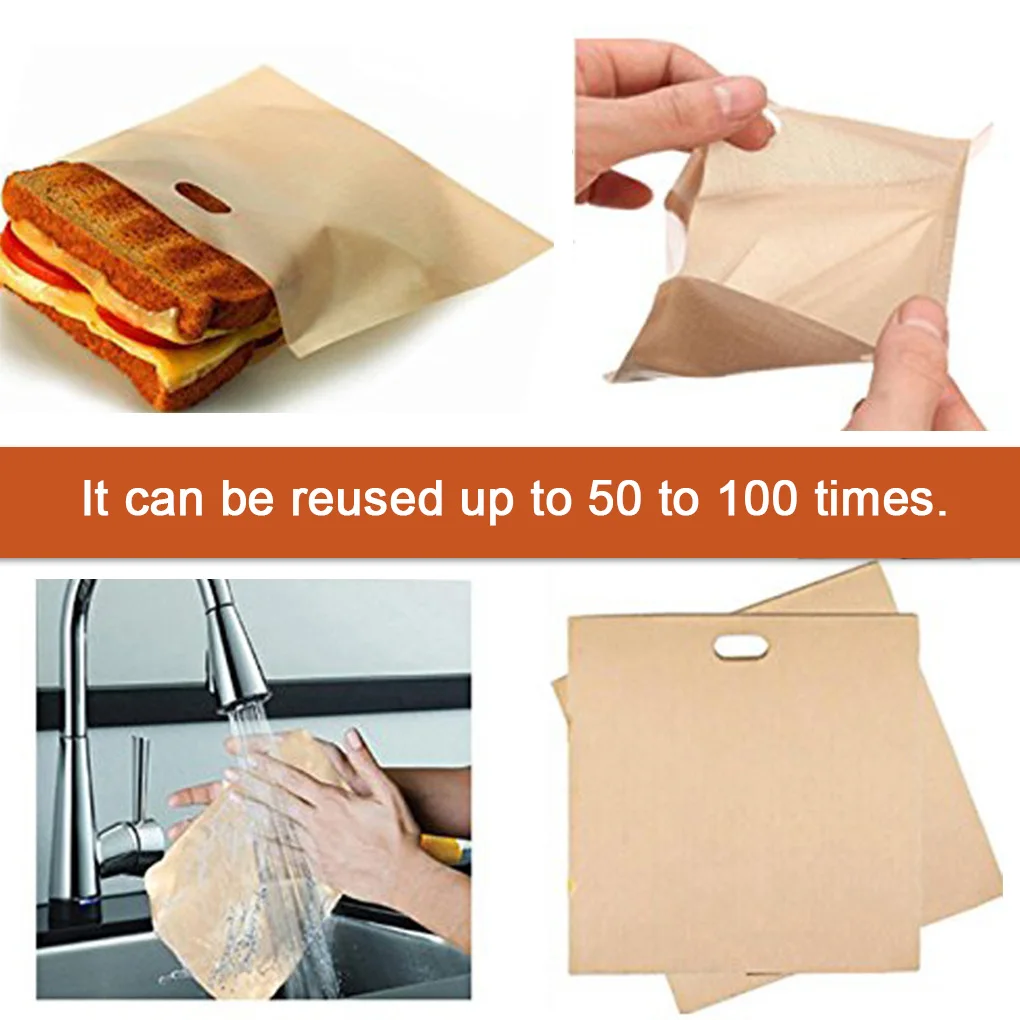 

Portable Washable Reusable Bread Pocket Food Bag Toaster Bag Sandwich Baking Pouch for Camping Barbecue Food Bag