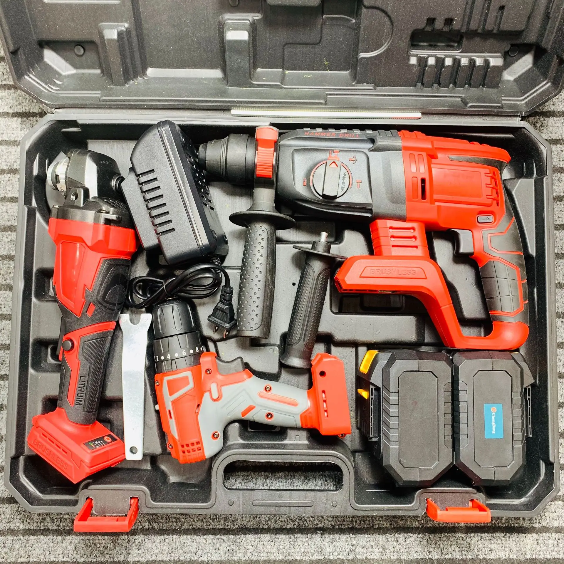 

Red lithium brushless electric tool 3 sets of 06 (impact Angle of drill ground light hammer) DY socket