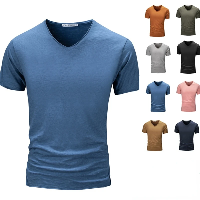 

100% Cotton T-shirts for Men Clothing Ropa Playeras Hombre Tops Camisetas Masculina Roupas Masculinas Summer Short Sleeve Tees