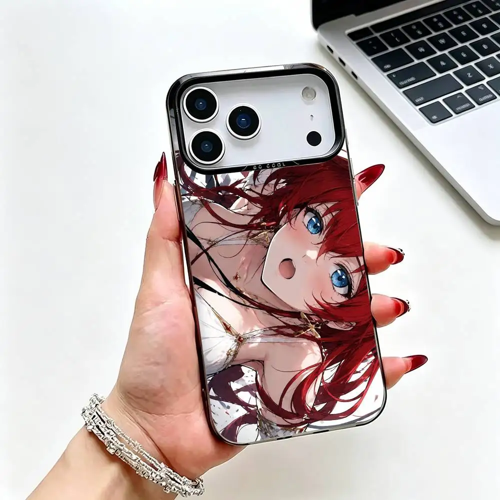 Фото Силиконовый цветной серебристый чехол-бампер Anime R-Rias G-Gremory High School DDxD для iPhone 17, 16, 15, 14, 13, 12, 11 Pro Max, XS, 17 Air №4