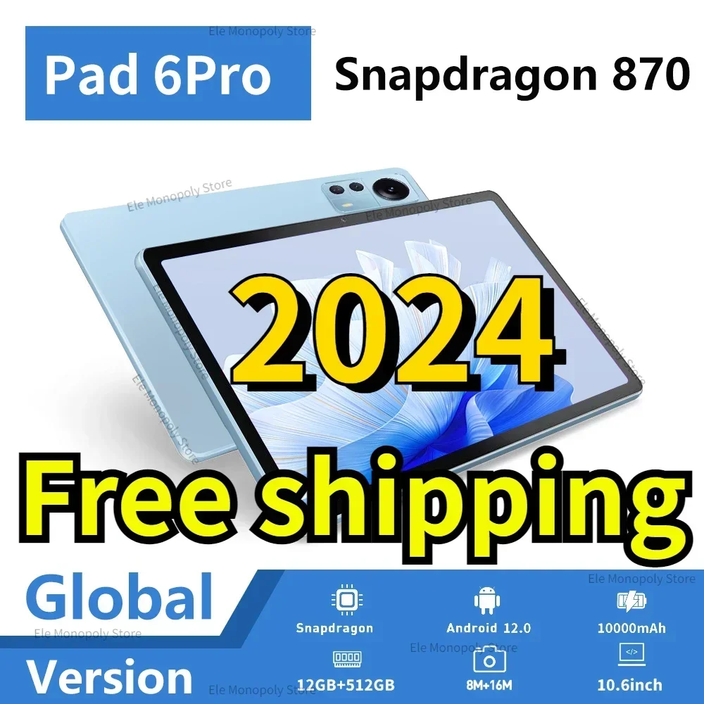 

2023 Tablet Snapdragon 870 CPU Original xioami Pad 6 Pro 11 Inch 8GB+256GB 60Hz Screen 2560*1600 Android 12 Dual SIM Tablets PC