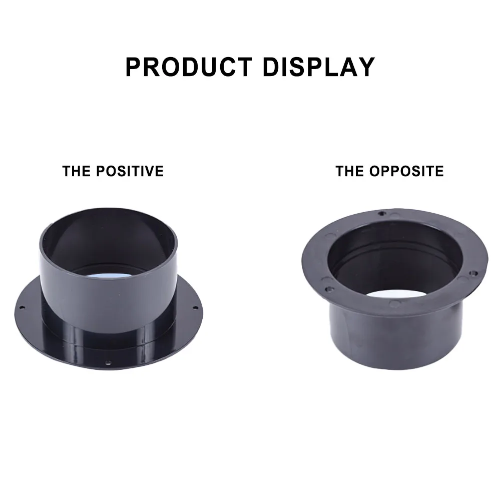 

Flange Connection Straight Pipe Round Shape Wall-mounted 1PC Air-Ducting Connection Black Corrosion Resistance