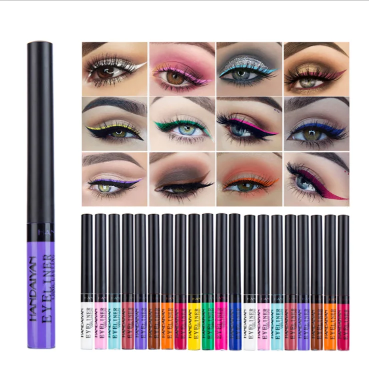 

12 Colors Matte Eyeliner Liquid Waterproof Easy To Wear Make Up Matte Eye Liner Blue Red Green Brown Eyeliner Color Liner