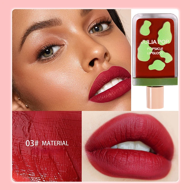 

6-Color Ice Cream Lip Glaze Waterproof Lasting Non-stick Cup Matte Velvet Liquid Lipstick Lip Gloss Color Women's Cosmetics