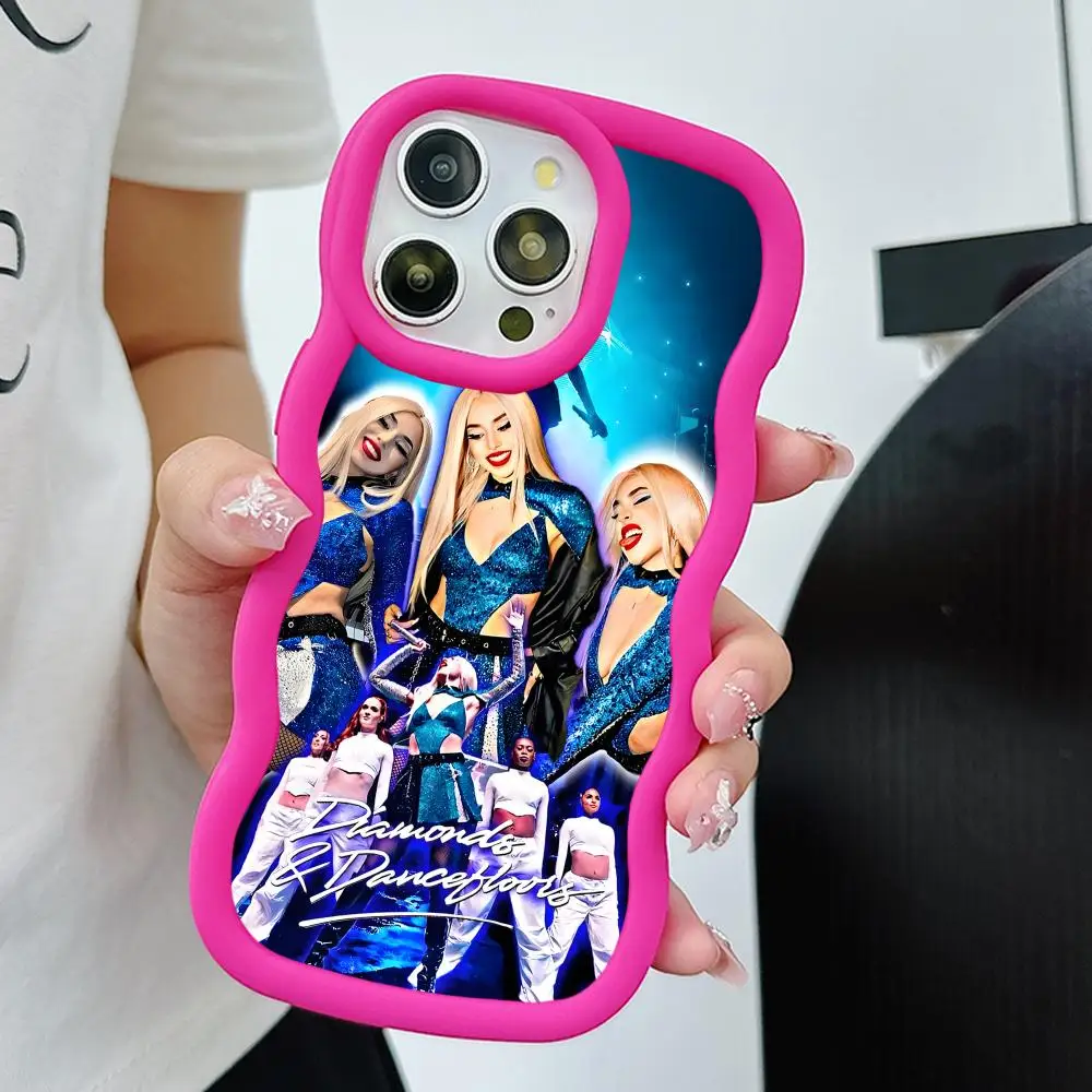 Фото Модный чехол для телефона Ava Max для iPhone 18 17 16 15 14 13 12 11 Air Pro Max Plus, красный, мягкий, из ТПУ, с волнистым краем. №1