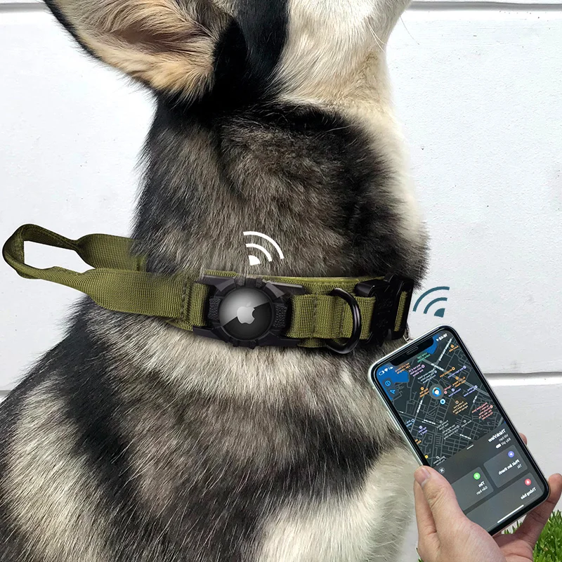 

Нейлоновый Регулируемый GPS-трекер для тренировок AirTag ошейник для собак с Пряжкой Тактические ошейники для домашних животных