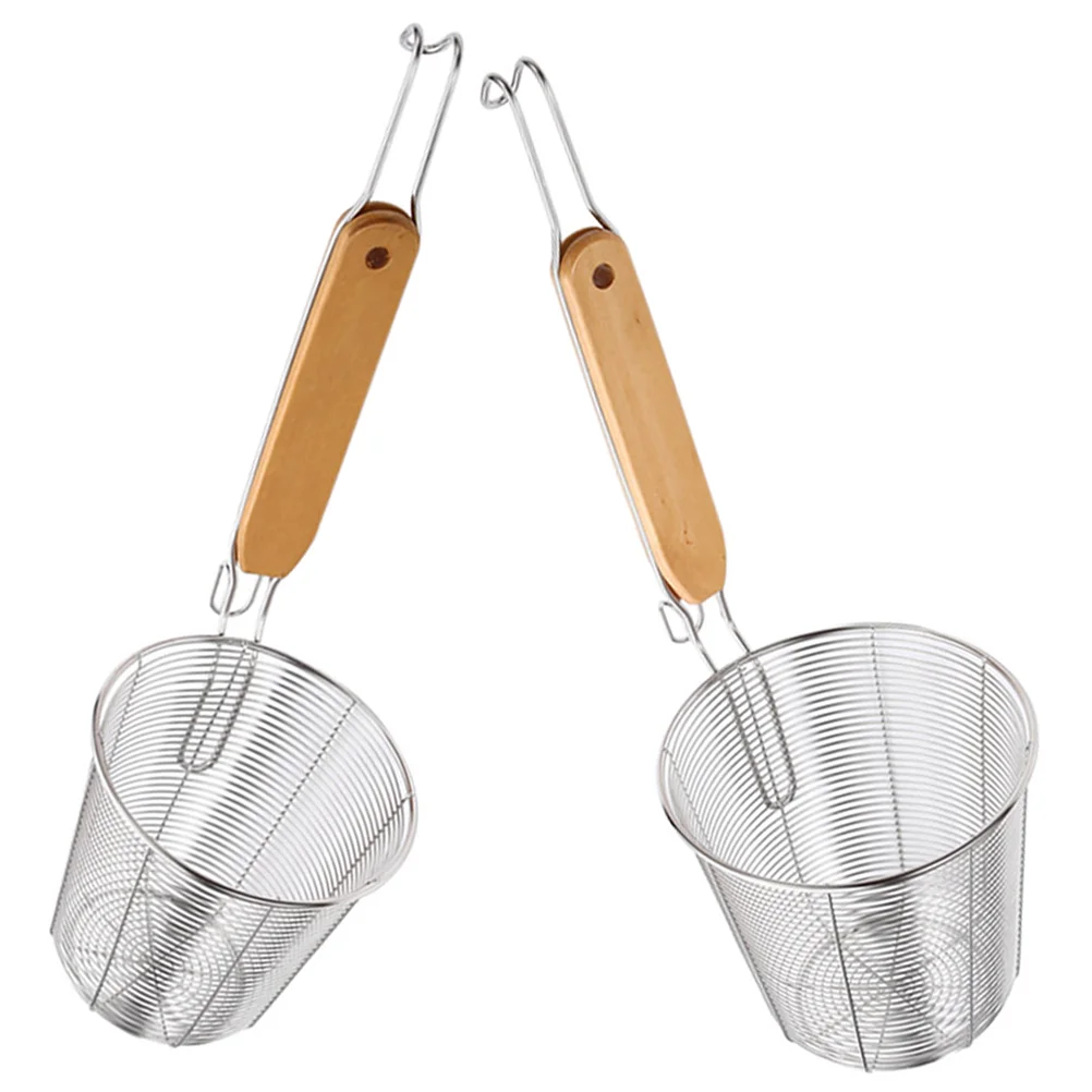 

2pcs Fine Mesh Colander Stainless Steel Strainer Durable Paste Strainer Ladle Heat-resistant Strainer Spoon