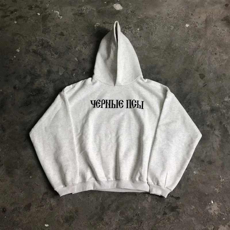 Винтажная толстовка с карманом Ye Vultures Album Merch Black Dogs мужская осенняя повседневная