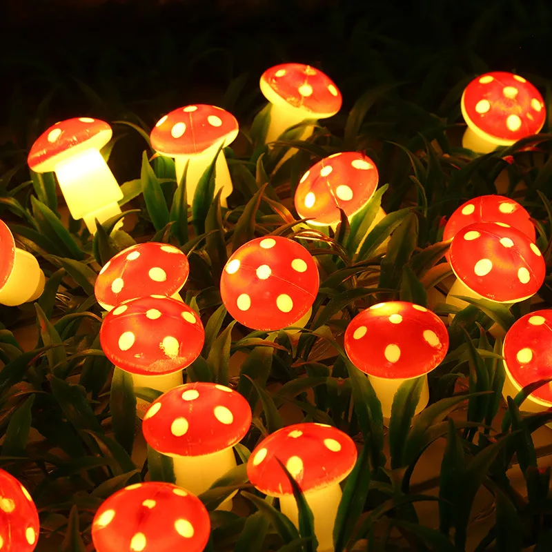 Mushroom Lights Cute Honey Bee Butterfly LED Fairy String Light Garland Home Garden Christmas New Year Wedding Decor Tree Light