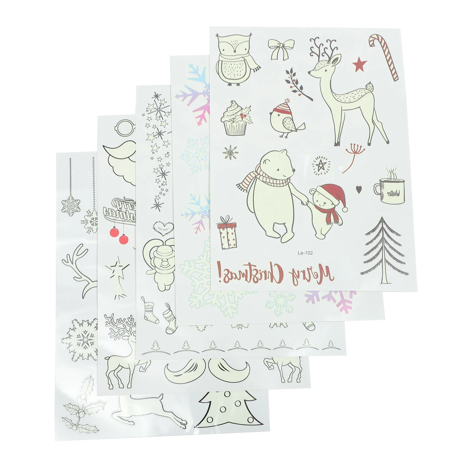 

5 Sheets Christmas Funny Decorative Sticker Sticker Decor Sticker