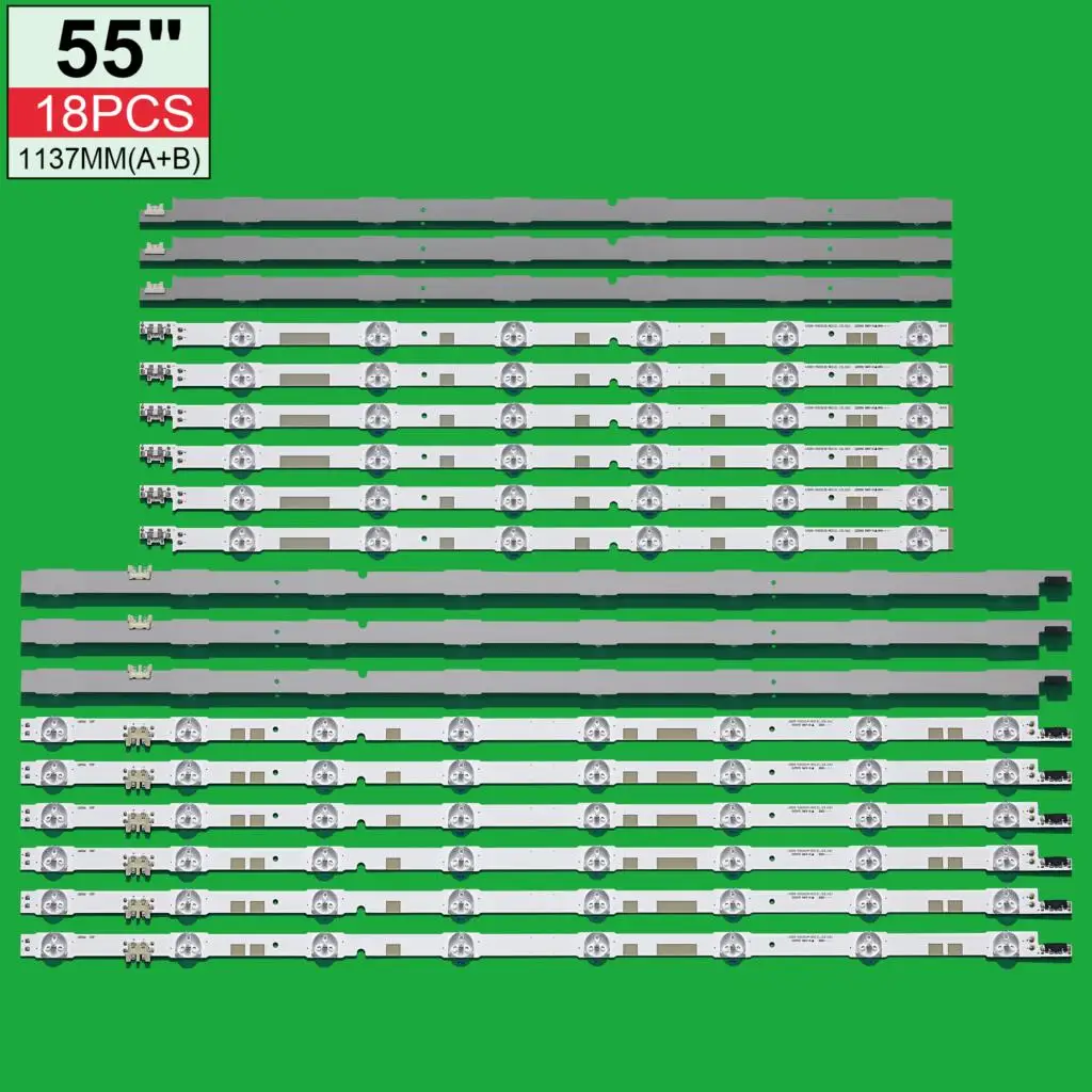 

18 pcs LED backlight strip for Samsung UA55JS7200 UE55JU6800 UE55JU6850 UE55JU6870U V5DR_550SCA 550SCB_R0 BN96-38481A 38 482A