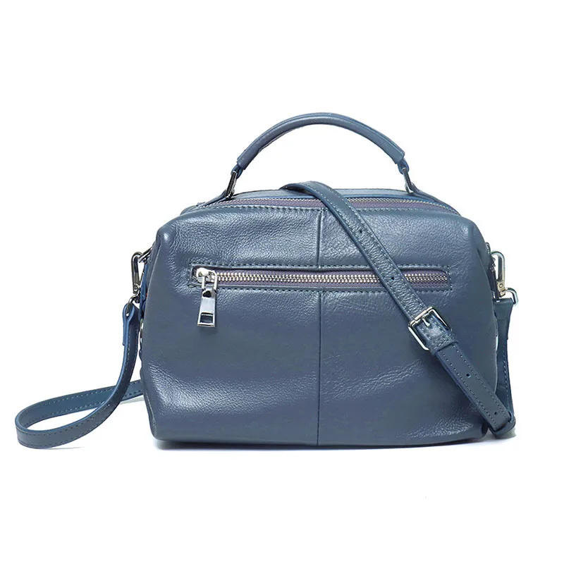 Casual Women Square Bags Designer Handbags Soft Real Leather Crossbody Shoulder Bag Lady Wrestling Grain Cowhide Double Zipper