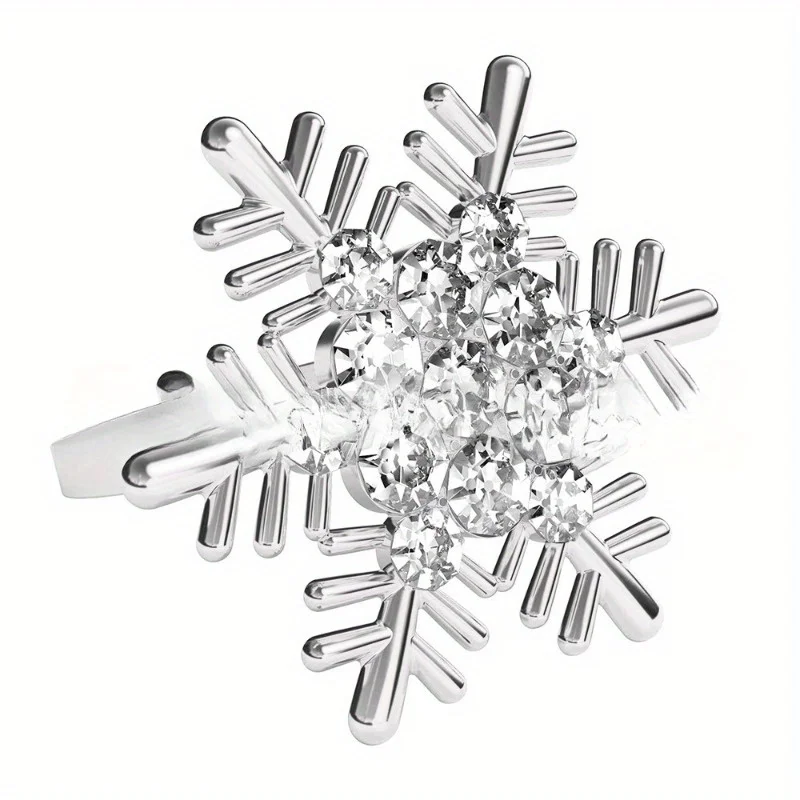 

Набор Из 6 Рождественских Колец Для Салфеток С Снежинками, Украшение Для Обеденного Стола, Декор Для Зимних Праздников