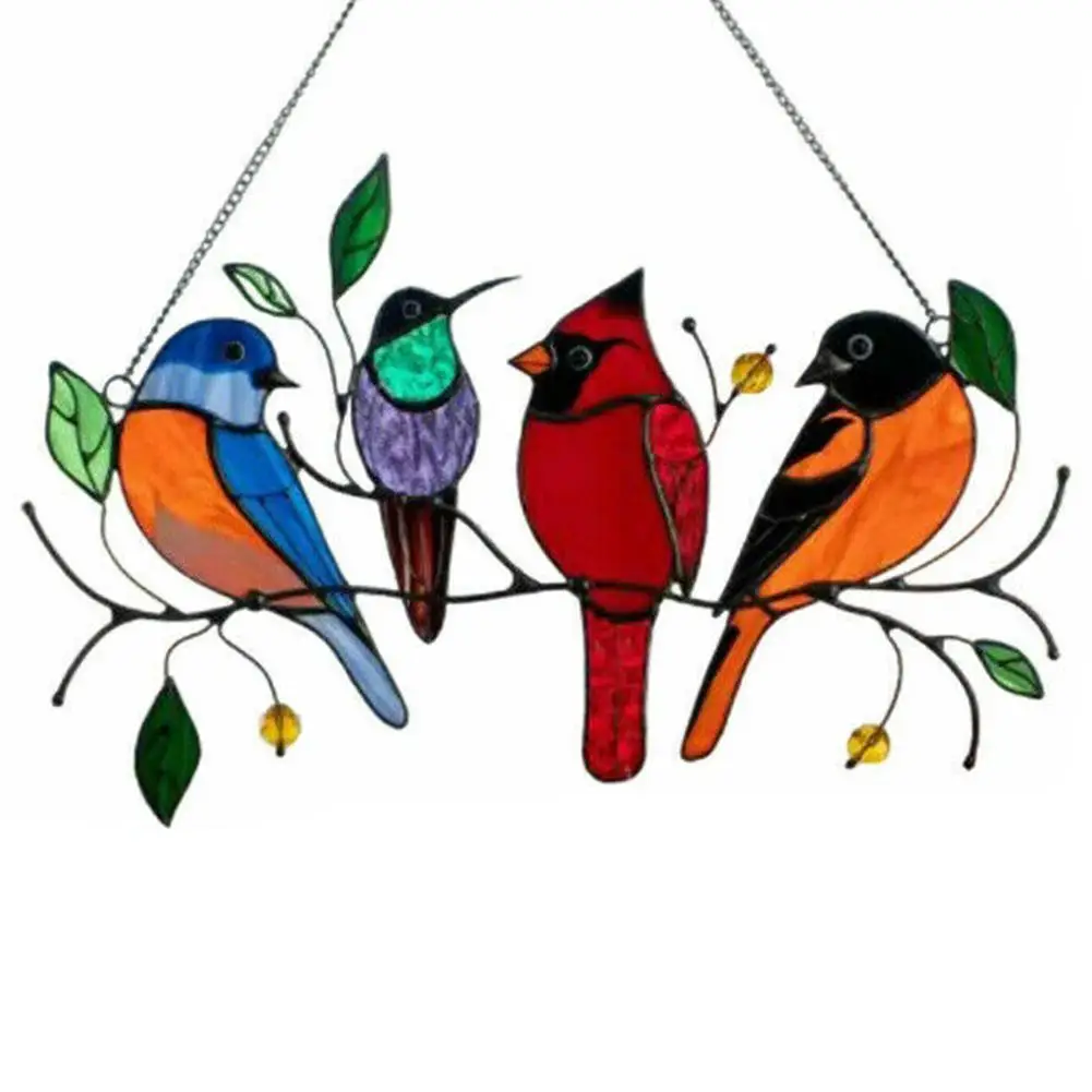 

Pendant Stained Window Hangings Home Decor Lovely Birds Artificial Bird Bird Painted Creates Variations For Kids