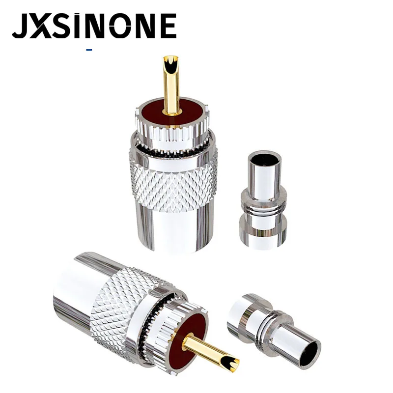 JXSINONE 10pcs UHF Male PL259 Plug Solder Adapter With Reducer For RG8 RG213 LMR400 Coaxial Cable, Ham Radio Antenna Connector images - 6