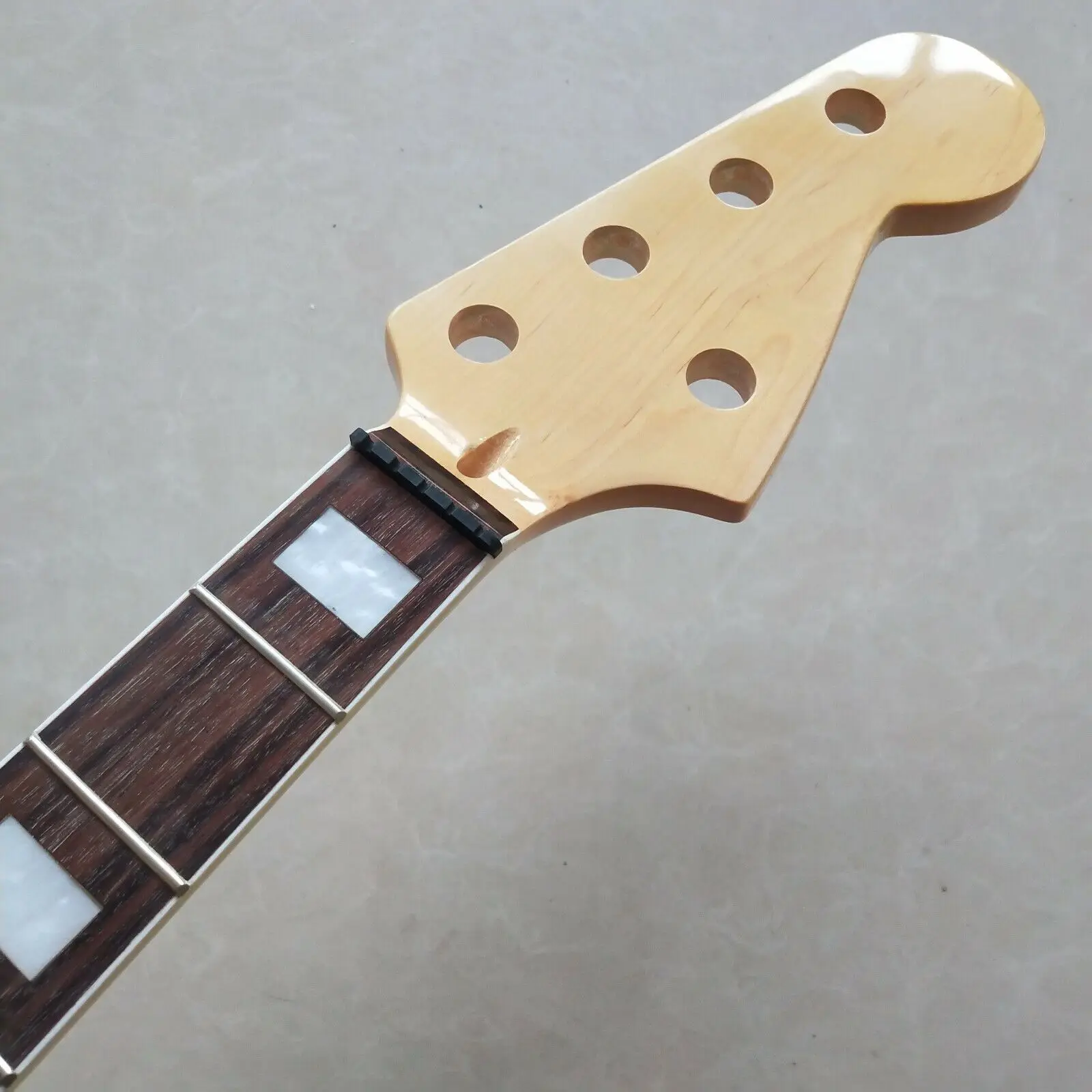 Maple 5 String Bass Guitar Neck Replace 20 fret Rosewood Fretboard Block inlay