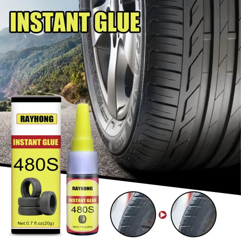 

Black Mighty Tire Repair Glue Non-toxic Long-lasting Car Rubber Repair Tire Glue Water-proof 20g Car Care Tools