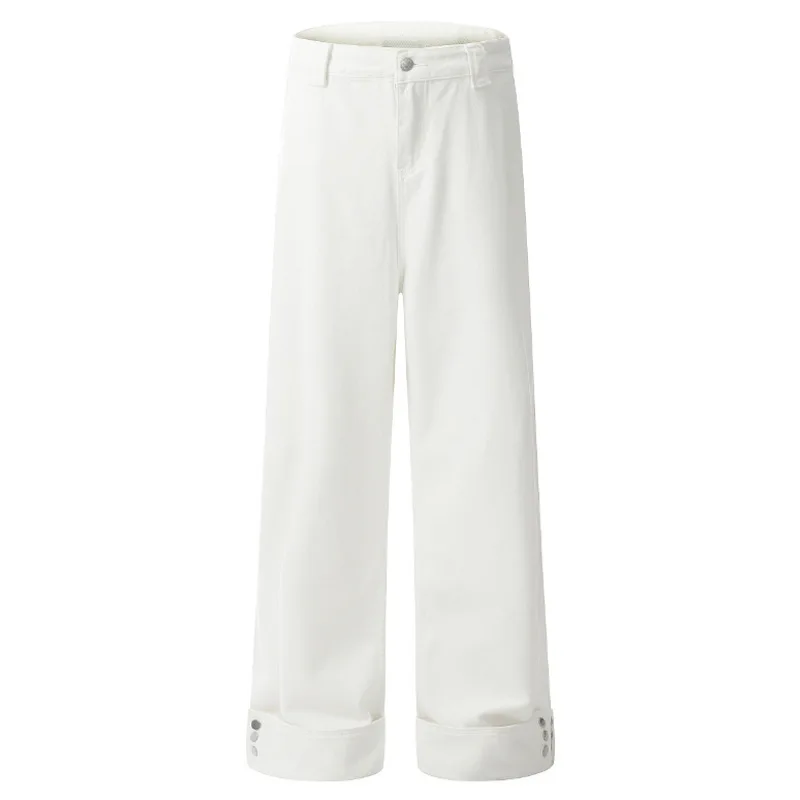 Новые модные мужские джинсы PFNW корейские свободные прямые штаны брюки с боковым