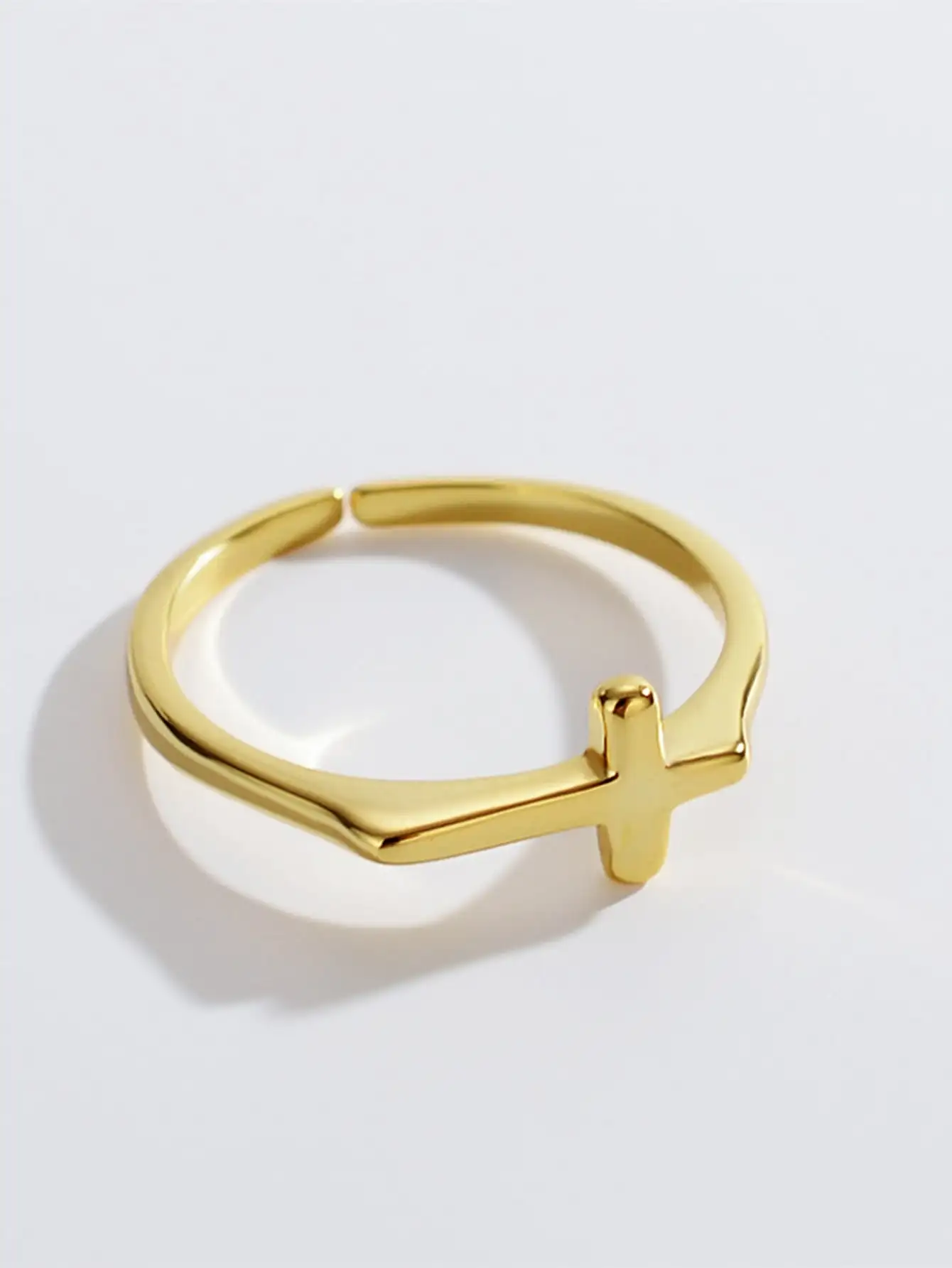 Женское Открытое кольцо в форме Креста роскошное минималистичное ювелирное