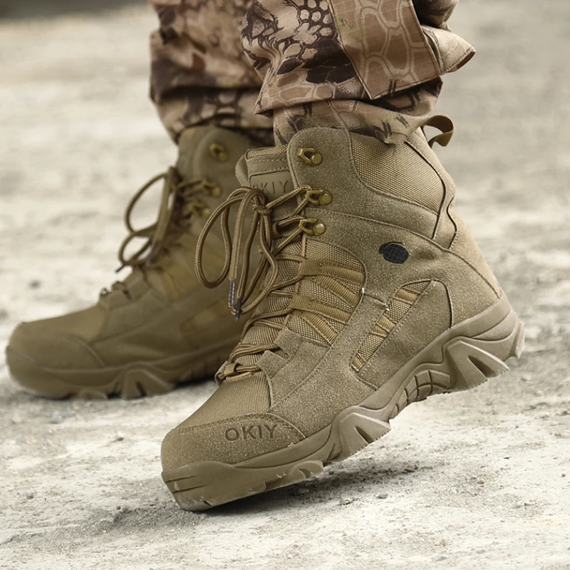 

Men Military Ankle Boots Autumn Casual Outdoor Sports Desert Motorcycle Damping Shoes Botas De Seguridad Laboral Para Hombre