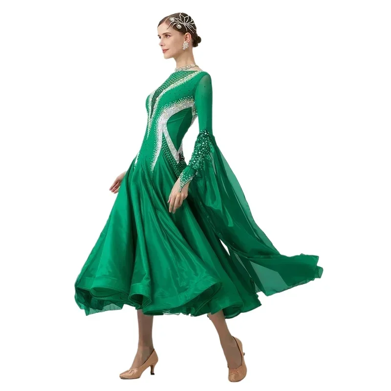 Бальные платья женские современные танцевальные со стразами разнообразное