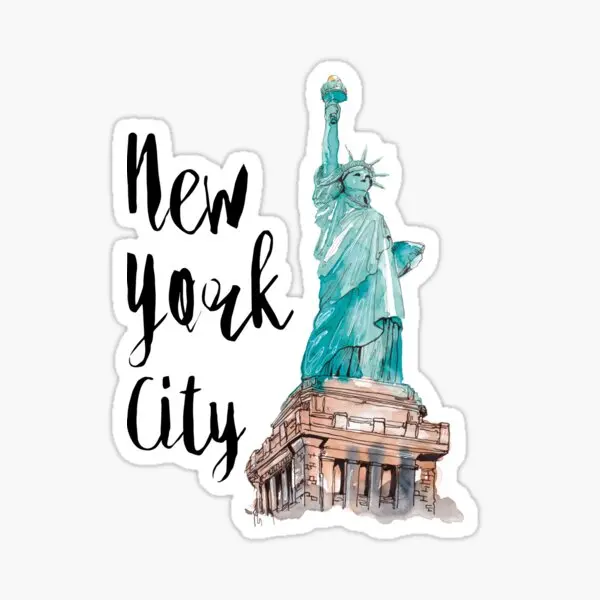 

New York 5PCS Stickers for Decorations Kid Water Bottles Car Wall Luggage Funny Room Bumper Window Decor Print Art Laptop