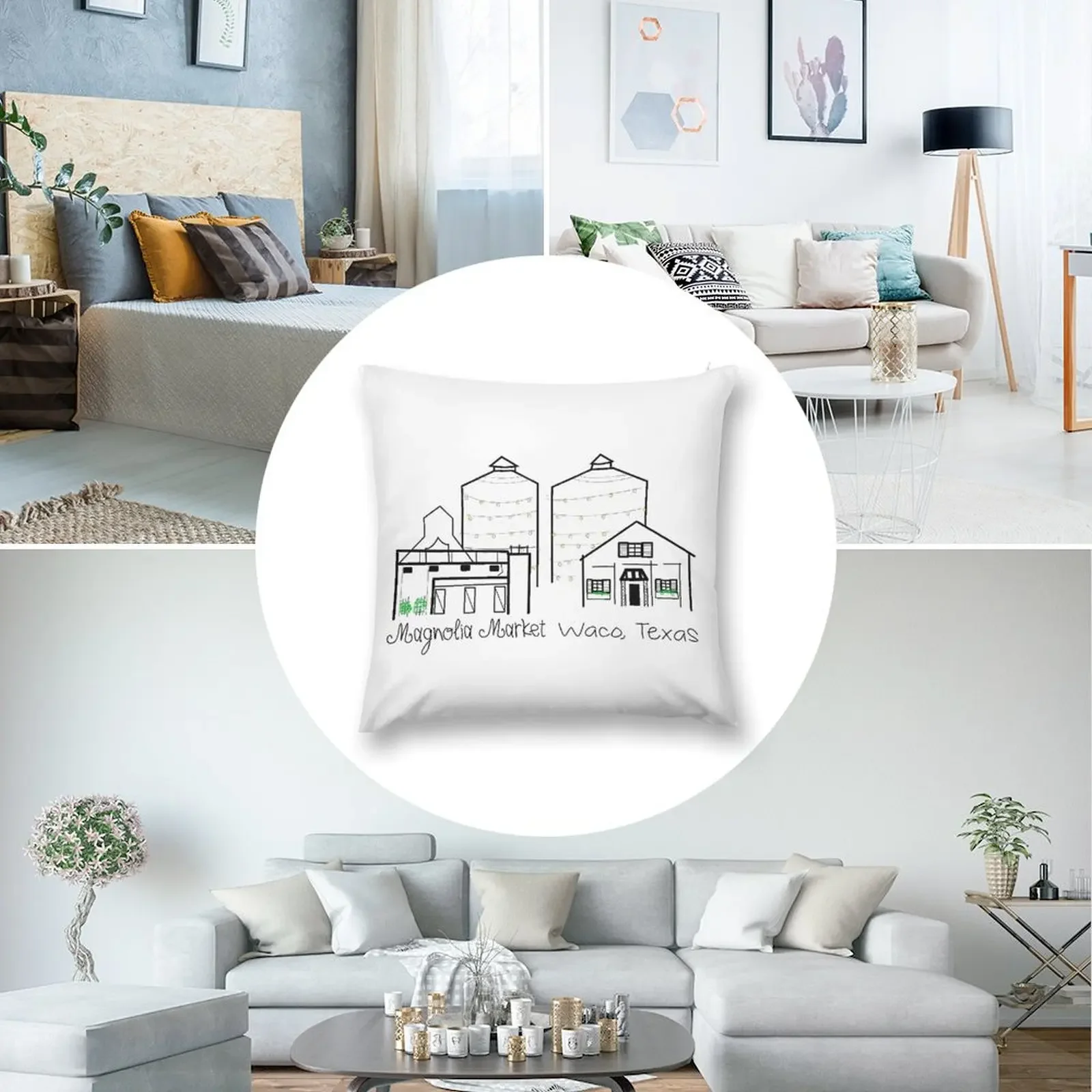Magnolia Market Waco Texas Декоративная подушка Наволочки Подушка